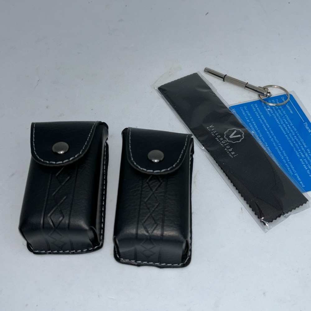 2 pr Blue Light Blocking Women’s foldable glasses black leather case +3.50 New